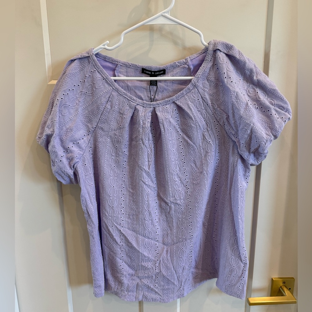 Old Navy Light Purple Eyelet Blouse